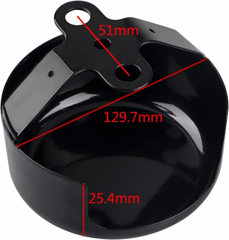 YDLMT Gloss Black Motorcycle Smooth Steel Horn Cover Fit for Harley Touring Road King Electra Glide Street Glide Sportster 1200 Softail Fatboy 1991-2023 - Image 4
