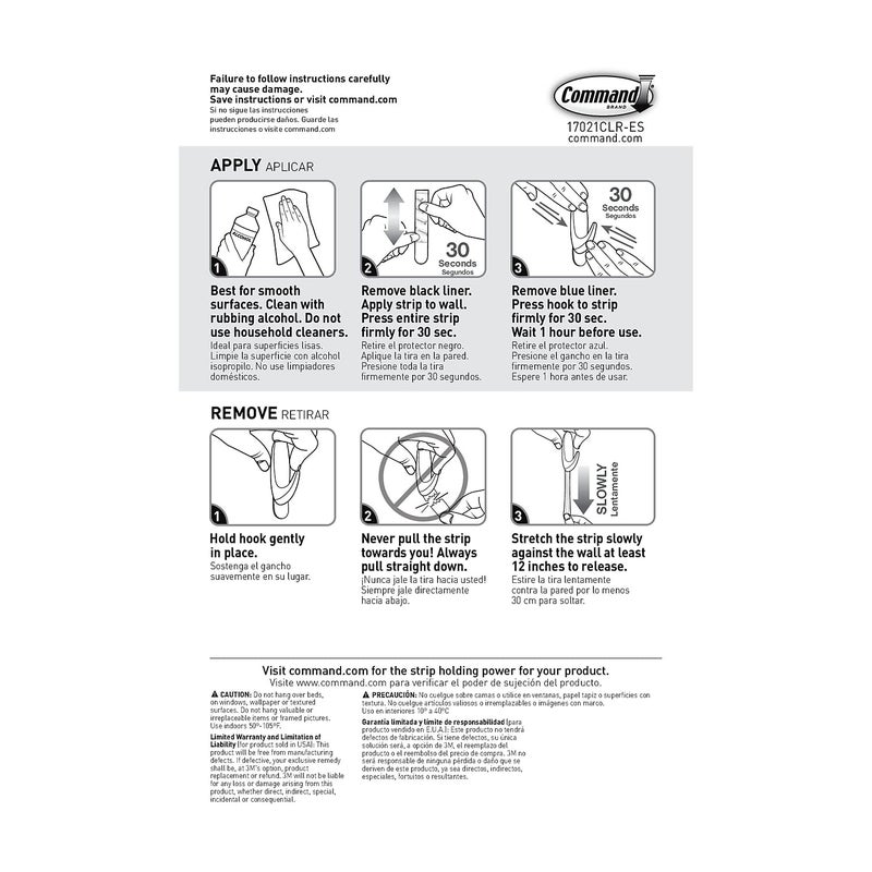 3M Command 17021CLRES Clear Refill Strips, 5/8 x 1 3/4, 9/Pack - Image 5