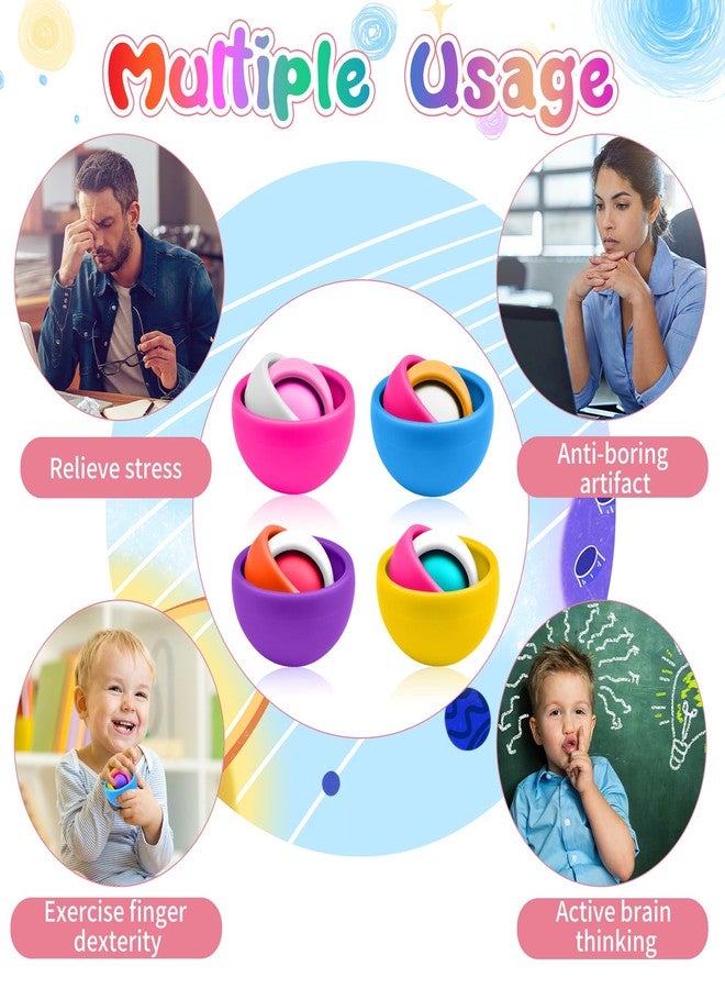 Yrissmiss مجموعة ألعاب Yrissmiss Fidget للكبار، 4 قطع، مجموعة ألعاب حسية عشوائية بأربعة ألوان للأطفال، هدية للأولاد والبنات والمراهقين، هدايا لحفلات الهالوين ورأس السنة، ألعاب لتخفيف التوتر لدى الأطفال المصابين باضطراب فرط الحركة ونقص الانتباه والتوحد - Image 4