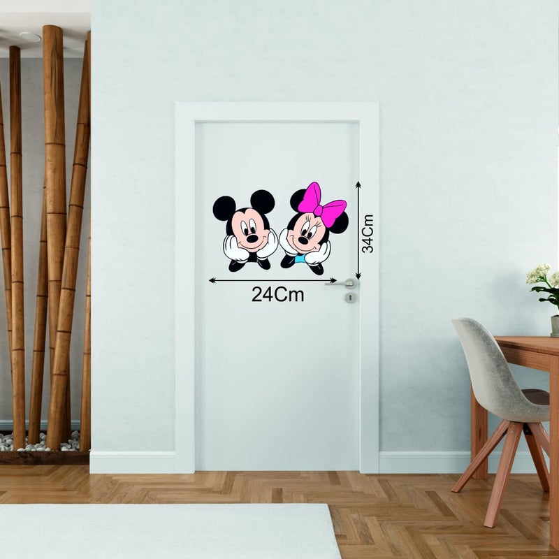 Techgifti ملصقات جدارية للأبواب لغرفة المعيشة، غرفة النوم، ملصق جدار المكتب (متعدد الألوان، الحجم - 24 سم × 34 سم) - Image 1