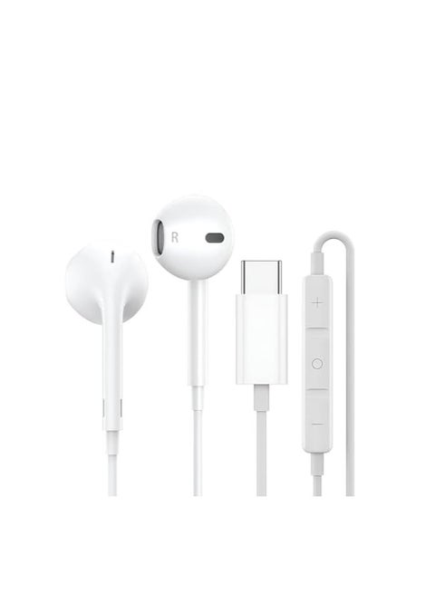 سماعات اذن بمنفذ USB C لسامسونج جالاكسي S21 الترا 5G مغناطيسية هاي فاي ستيريو رقمي تناظري مع ميكروفون للهواتف الذكية التي تعمل بنظام اندرويد وجالكسي اس 20 اف اي نوت بكسل 5 ابيض