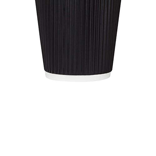 SANWALSA [250 ml, 25 Count, 8oz, Black Disposable Premium Double Wall Ripple Paper Cup | Ecofriendly Glasses for Party, Cafes, Events | Ideal for Tea, Coffee, Soft Drinks | GSM -485 - Image 5