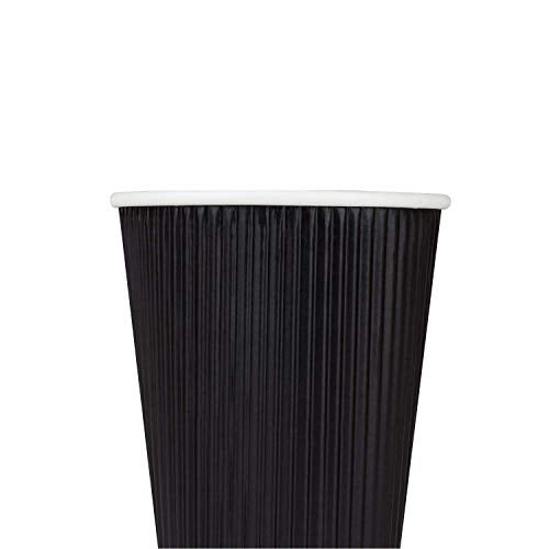 SANWALSA [250 ml, 25 Count, 8oz, Black Disposable Premium Double Wall Ripple Paper Cup | Ecofriendly Glasses for Party, Cafes, Events | Ideal for Tea, Coffee, Soft Drinks | GSM -485 - Image 4