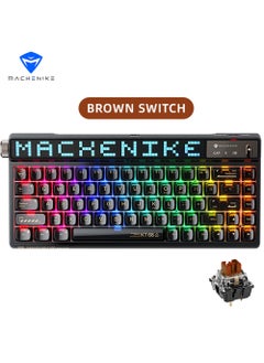 KT68 Pro Smart Screen Mechanical Keyboard With RGB Backlit GATERON Keyswitch Keyboard Black North Pole Brown Switch
