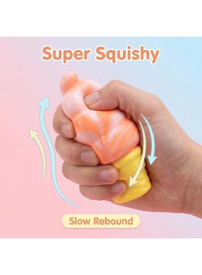 6 Pack Ice Cream & Popsicle Squishy Sensory Toys - Soft, Slow Rebound Stress Relief Toys for Kids and Adults, Party Favors, Easter Egg Stuffing - Image 3