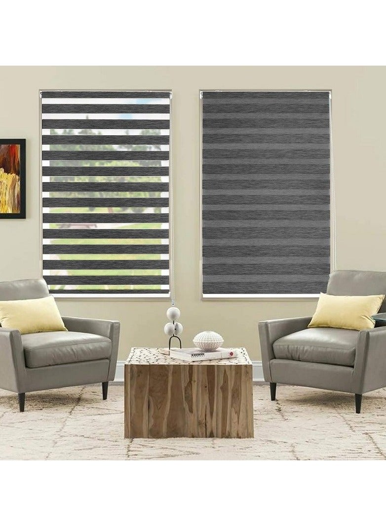 Home Gallery Zebra Blinds for Windows 200*200 cm Dark Gray - Image 1