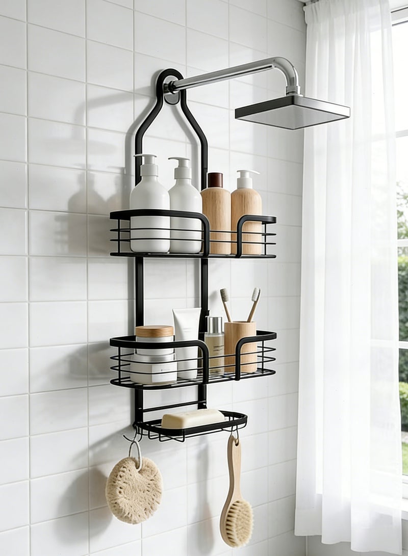 Yoawllty Shower Caddy, Hanging Bathroom Organizer for  Storage, No Drilling, Large Capacity Shower Rack, Stainless Steel Bathroom Organizer Shelves - Image 1