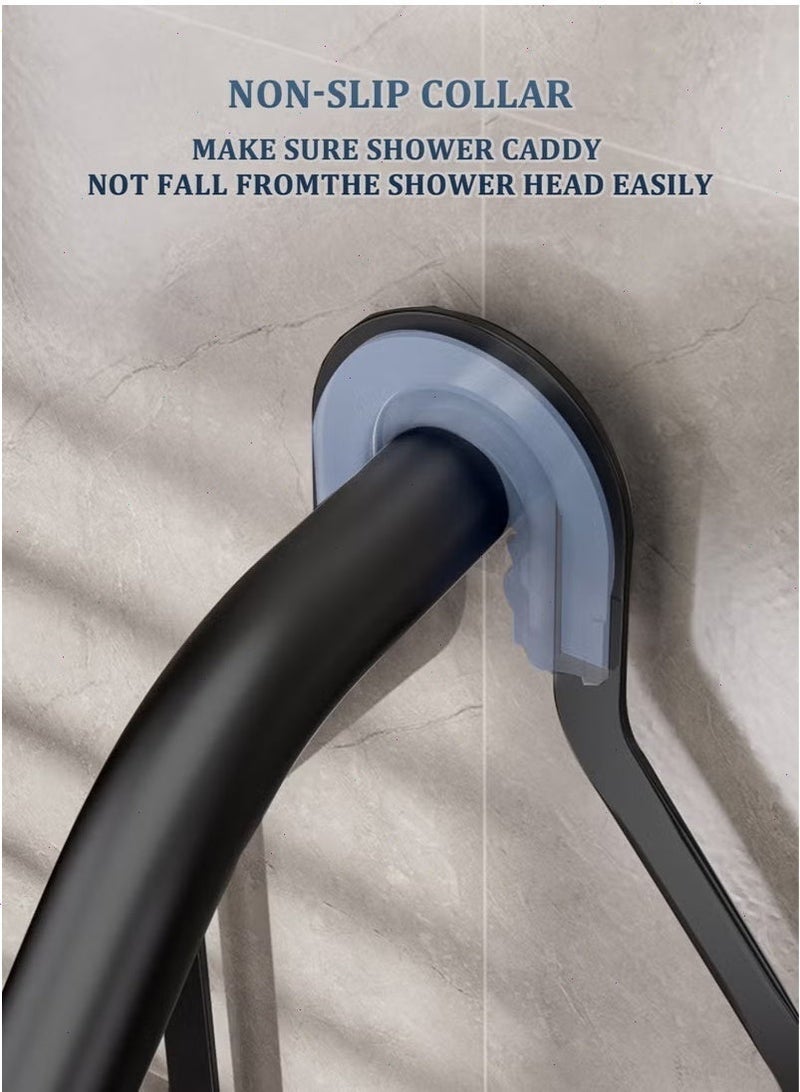 Yoawllty Hanging Shower Caddy, No Blocking to Over Shower Head, Shower Organizer Hanger Storage Rack Shelf with Hooks Soap Shampoo Soap Holder for Bathroom - Image 4