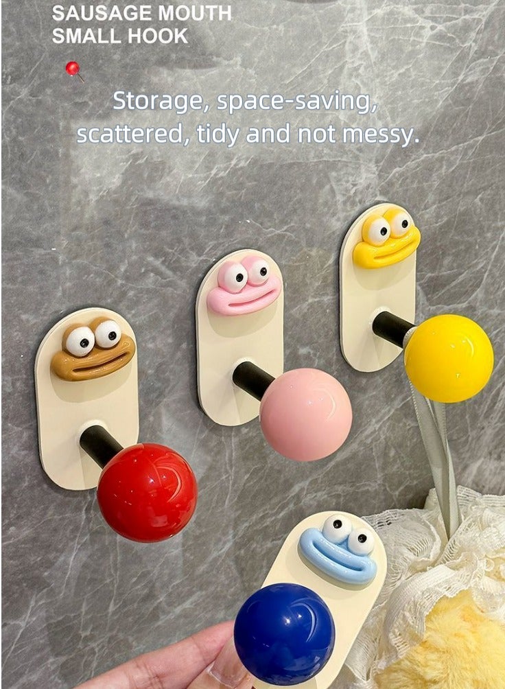 4 Pcs Heavy Duty Wall Hooks Cute cartoon Sausage Mouth Wall hanging Hooks without drilling  - Image 5