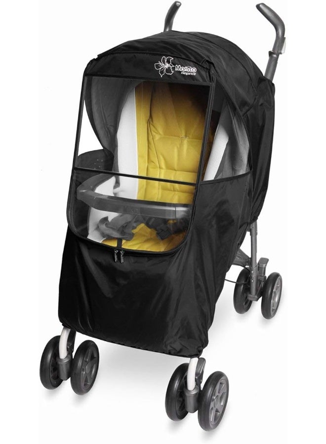 Manito Elegance Plus Stroller Weather Shield/Rain Cover, Black - Image 1