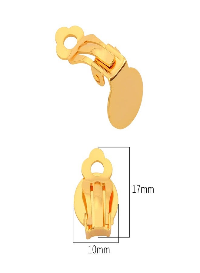 BEADIA 18K Gold Plated Earring Clips 10x17mm 20pcs with Beads for Jewelry Making Findings - Image 2
