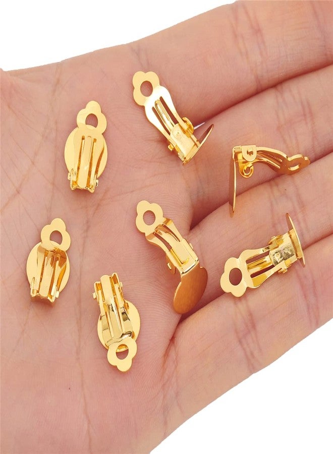 BEADIA 18K Gold Plated Earring Clips 10x17mm 20pcs with Beads for Jewelry Making Findings - Image 3