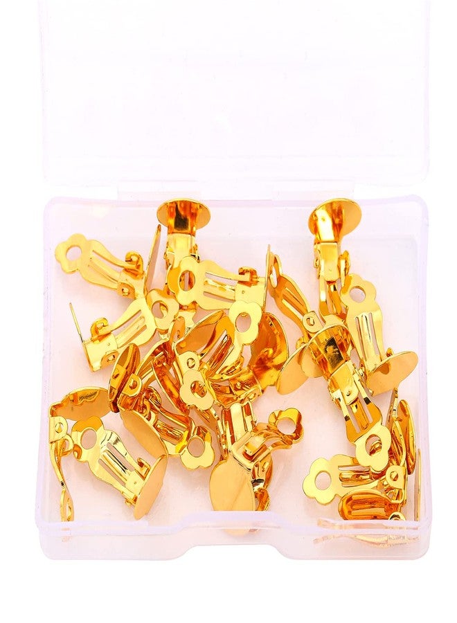 BEADIA 18K Gold Plated Earring Clips 10x17mm 20pcs with Beads for Jewelry Making Findings - Image 5