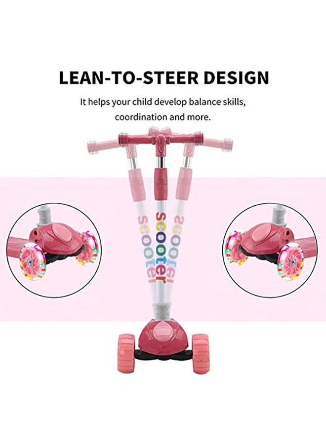 Kick Scooters for Kids, Scooter for Child Toddler Kick Scooter with Foldable, 4 Adjustable Height, , Light up Wheels for Ages 3-12kids Balance Exercise(Pink) - pzsku/Z2D2F18CF0C74A35D28C1Z/45/_/1683279389/24ede10b-1bd0-4172-aa13-99c2deb51c16