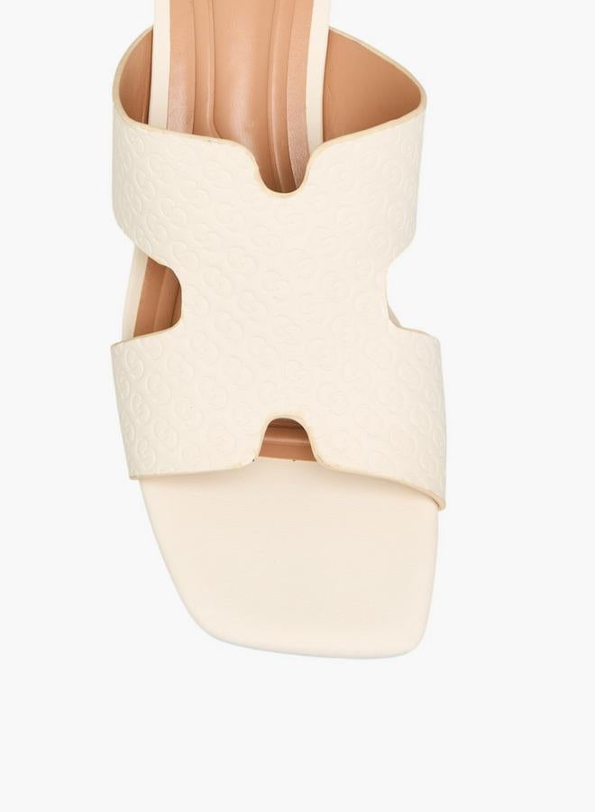 سيليست صنادل نسائية بكعب بلوك سهلة الارتداء بطبعة شعار - Image 4