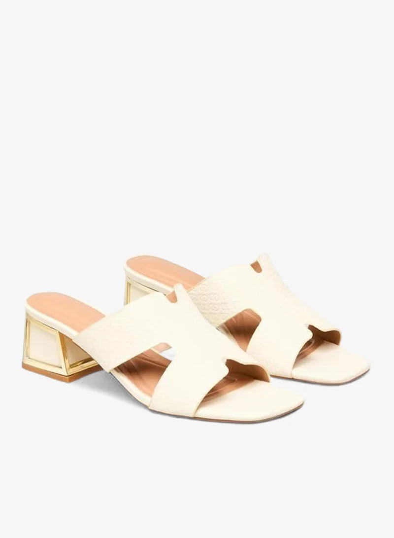 Celeste Women's Monogram Print Slip-On Block Heel Sandals