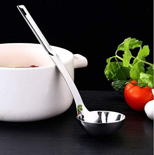 Hari Stainless Steel Soup Separator Spoon Oil Filter With Long Handle Grease Filter for Home Kitchen Hot Pot Fat Skipper Silver 2Pcs 15 Inch - Image 3