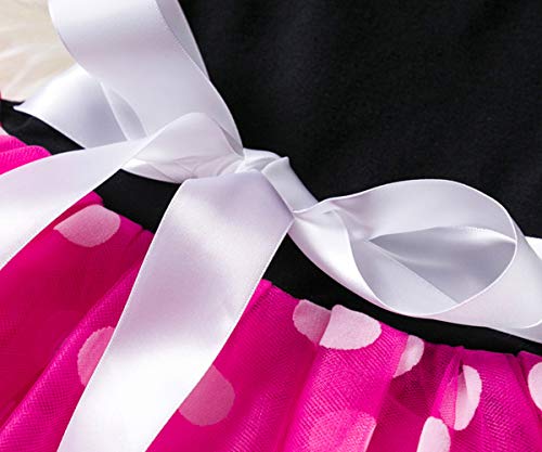 Nileafes Little Kid Girls Princess Mini Mouse Costume Toddler Birthday Party Fancy Dress Up (1-2 Years,Rose) - Image 5