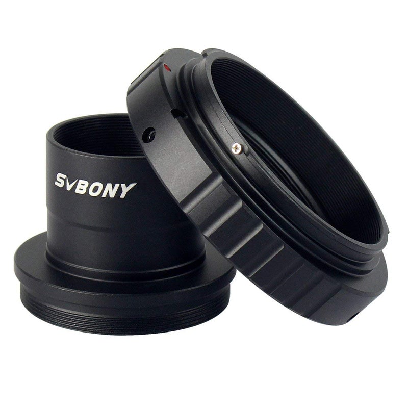 SVBONY SVBONY T2 T Ring Adapter and T Adapter 125 inches Metal Telescope Camera Adapter for Canon EOS Standard EF Lenses and Telescope Camera Astrophotography Accessories