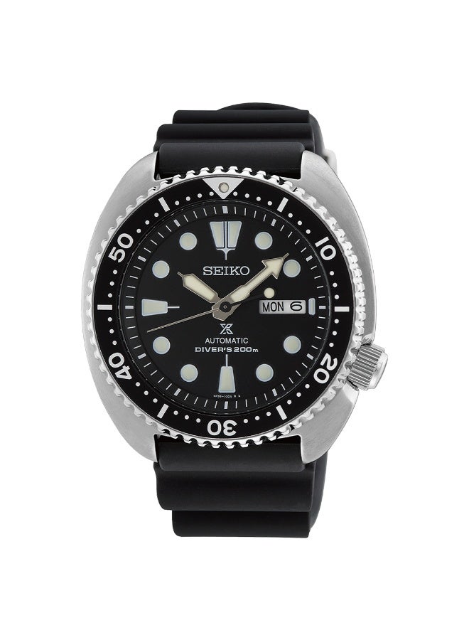 Seiko ساعة غوص أوتوماتيكية من بروسبكس SRPE93K1، 45 مم قرص أسود، علبة من الفولاذ المقاوم للصدأ وحزام سيليكون أسود، مقاومة للماء حتى 200 م - Image 2