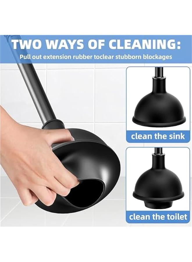 رينكس مجموعة فرشاة مرحاض ومكس م الميكاكوز، مكس مرحاض وفرشاة وعاء مع حامل، مجموعة 2 في 1 م فرشاة مرحاض شديدة التحمل ومكس لتظيف الحمام، اسود، مجموعة ة - Image 3