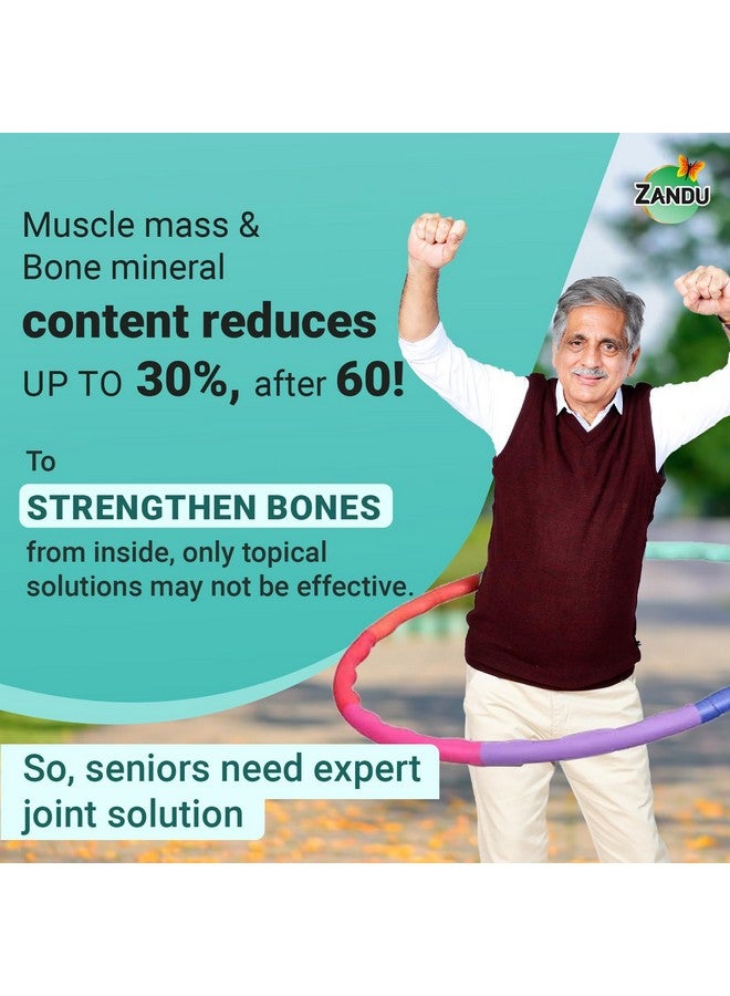 Zandu Seniorz BoneStrength Tablet, 60 Tablet, Clinically proven to Help Increase Bone Mineral Density & Collagen, Rich in Natural Calcium, Vitamin D3 | with Hadjod - Image 2