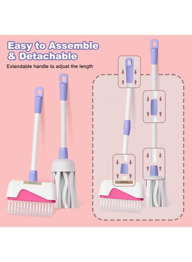 والالا مجموعة تنظيف للأطفال الصغار، مجموعة مكونة من 12 قطعة من المكنسة ومجرفة قابلة للفصل للأطفال تتضمن ممسحة وفرشاة ومكشطة وعربة يد ودلو وأكثر من ذلك، مجموعة أدوات تنظيف المنزل التظاهرية، هدية عيد ميلاد للأولاد والبنات من سن 3 سنوات فما فوق - Image 4