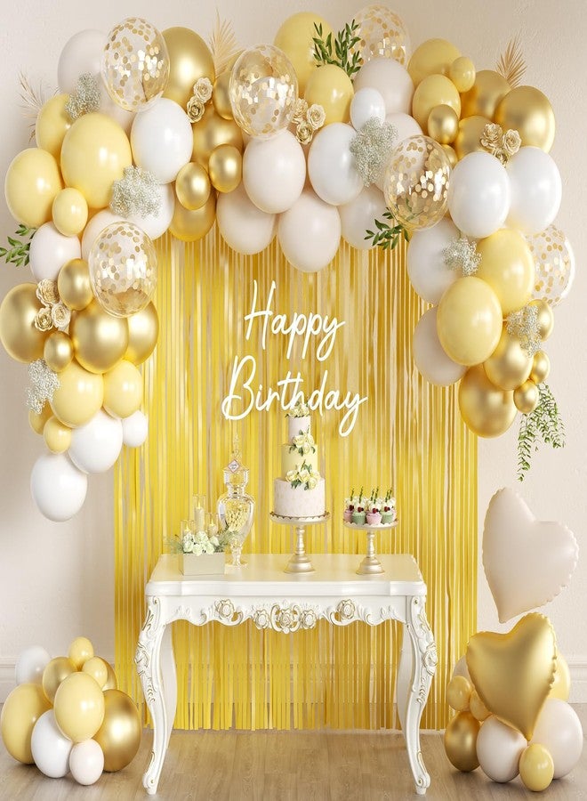 MEBAY 157Pcs Purple and Gold Balloons Garland Arch Kit with Fringe Curtain for Girl Princess Woman Birthday Bridal Baby Shower Engagement Wedding Party Decorations - Image 1