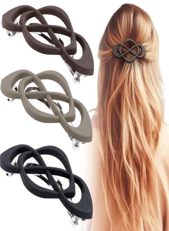 Deozu 3 Pcs Vintage French Barrette Clips, Decorative Strong Hold Grip Barrette Hair Clip, No Slip Styling French Hair Accessories for Women - Image 1