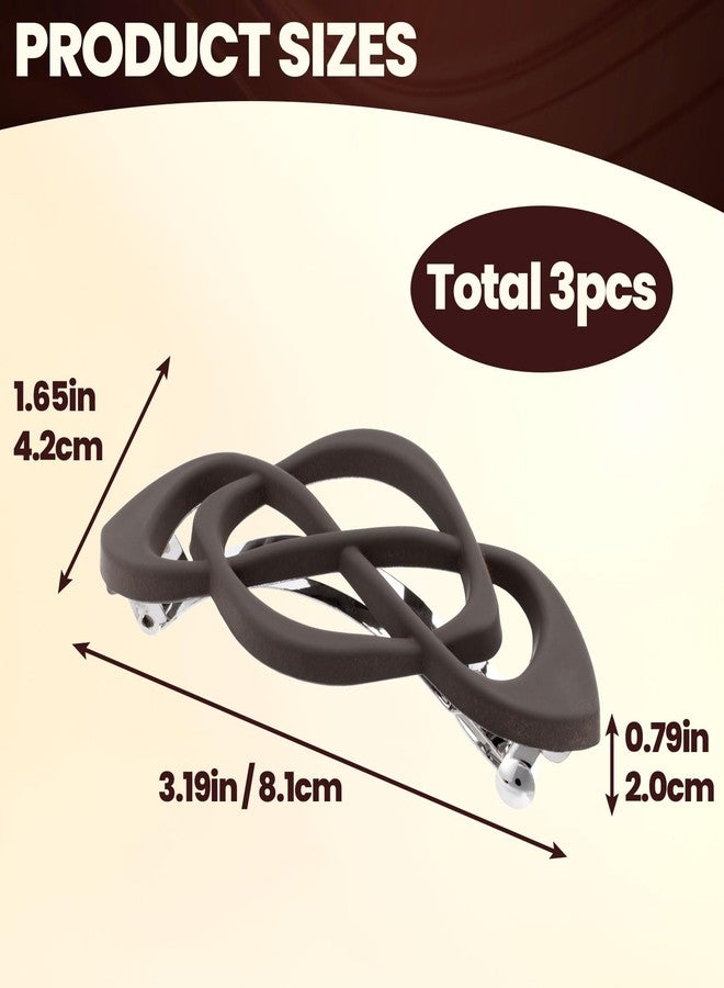Deozu 3 Pcs Vintage French Barrette Clips, Decorative Strong Hold Grip Barrette Hair Clip, No Slip Styling French Hair Accessories for Women - Image 2