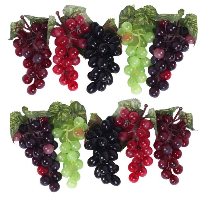 10 BUNCHES FAKE GRAPES ARTIFICIAL FRUIT ARTIFICIAL GRAPES FOR HOME HOUSE KITCHEN PARTY WEDDING PHOTOGRAPHY DECOR 5 COLORS