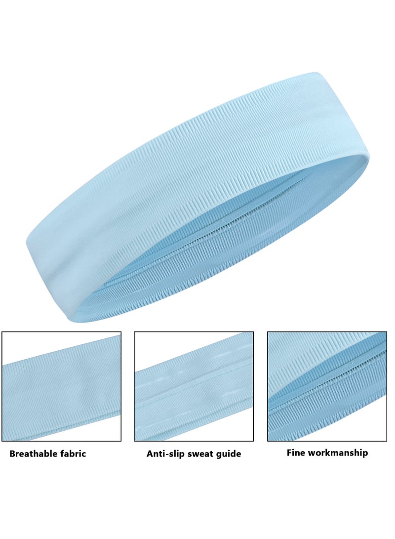 Generic 3 Pack Sports Headbands, Wide Elastic Sweatbands for Men and Women, Non-Slip Silicone Strips, Breathable and Sweat-Wicking  - Image 2