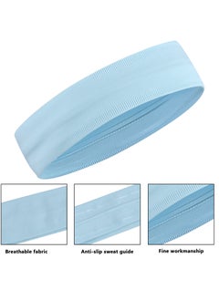Generic 3 Pack Sports Headbands, Wide Elastic Sweatbands for Men and Women, Non-Slip Silicone Strips, Breathable and Sweat-Wicking  - Image 2