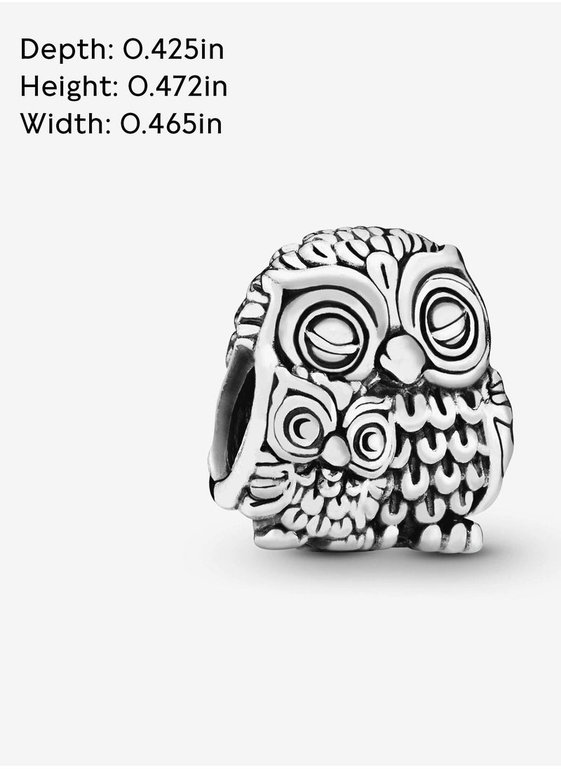 PANDORA - Pandora Owl Family Silver Charm for Pandora Moments Women's Bracelet 791966 - Image 1