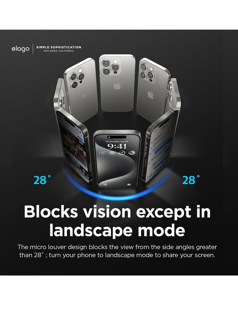 Raxoom PRIVACY Tempered Glass for iPhone 15 Pro MAX (2023) Screen Protector - [28degree 1 PACK] - Image 3