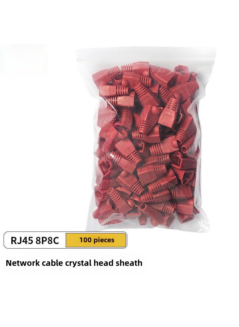 Generic CNCOB Colorful RJ45 Protection Caps Red 100 Pack 