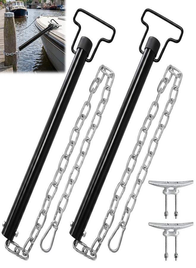 SFNSM 2 Pack Mooring Whips for Boats Dock Cleats 16in Heavy Duty Dock Rods for Boat Mooring/Docking, Pontoon Boat Accessories Fits Fishing Boat, Jet Ski, Protect from Scratches - Image 1