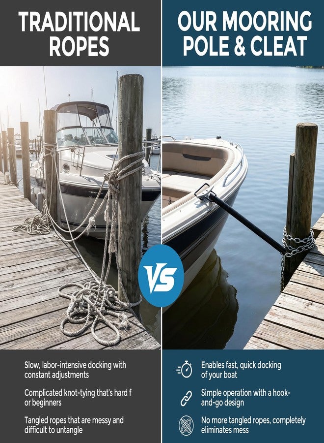SFNSM 2 Pack Mooring Whips for Boats Dock Cleats 16in Heavy Duty Dock Rods for Boat Mooring/Docking, Pontoon Boat Accessories Fits Fishing Boat, Jet Ski, Protect from Scratches - Image 3