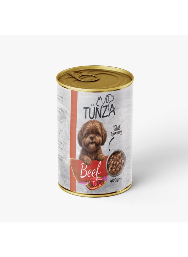 Tunza Chunks Can Food For Adult Dog Beef 400 GM Pack of 6