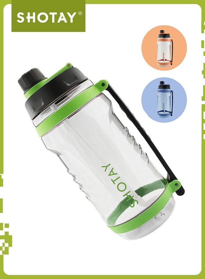 شوتاي زجاجة مياه رياضية من شوتاي سعة 2.5 لتر / 3.1 لتر بقشة قابلة للازالة، زجاجة مياه خالية من مادة BPA ومقاومة للتسرب، ابريق ماء كبير للياقة البدنية وصالة الالعاب الرياضية والتخييم، لون ازرق - Image 1