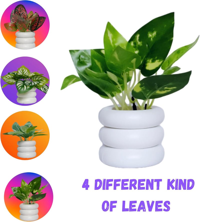Flora Planet Artificial Plants for Home Decor | Realistic Looking | Home Decor Items | Durable Plastic | Wall Decoration Items for Living Room | Dimensions: 6 cm X 12 cm (Pack of 4) - Image 4