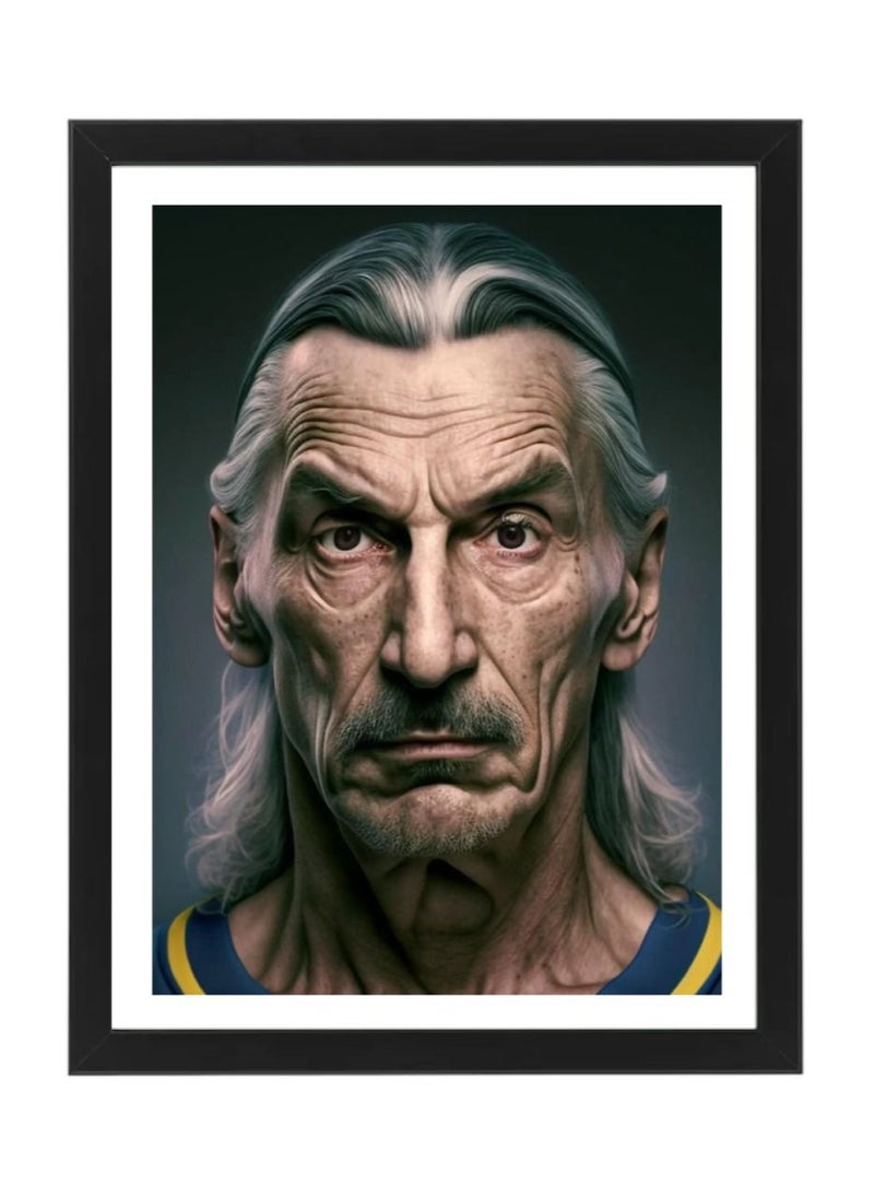 Boomah Accessories Zlatan Ibrahimovic OLD AI Generated, Artificial Intelligence, Poster with Frame 30x40cm 