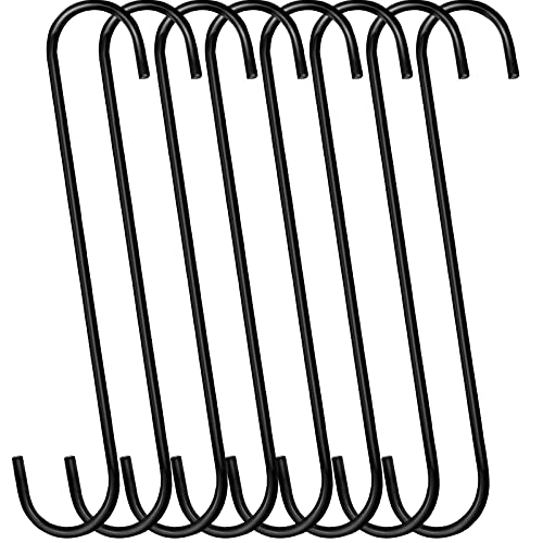 DINGEE 12 inch 8 Pack Extra Large S Hooks Heavy Duty Long S Hook for Hanging Plant, Hook for Tree Branch,Bird Feeder,Pots and Pans Closet Garden Pergola Indoor Outdoor X-Large Hooks - Image 1