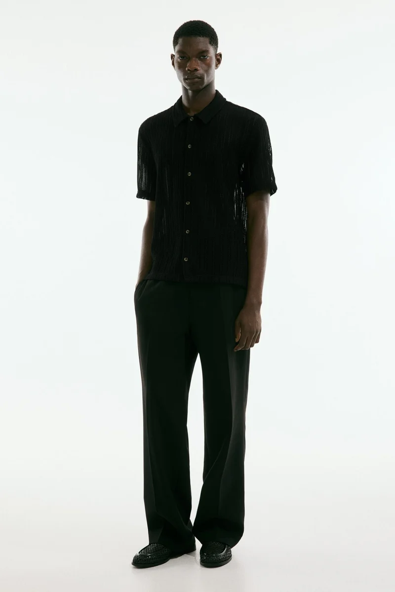 H&M Regular Fit Crochet-look shirt