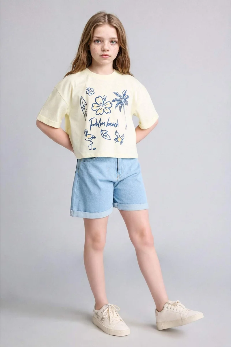 ديفاكتو Girl Ice Blue Denim Shorts