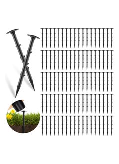 SYOSI 200 Pcs Plastic Landscape Garden Spikes, Sturdy Professional Tarp Stakes, Upgraded Multi-Use Spikes Erosion Garden Anchor for Fabric Edging Yard Tents Cover (6 Inches)  - Image 1