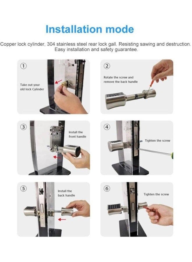 ROBUSTLINE Electronic Smart Lock Cylinder 4 Function- Smart Ic Card Keyless Bluetooth Key  - Image 3