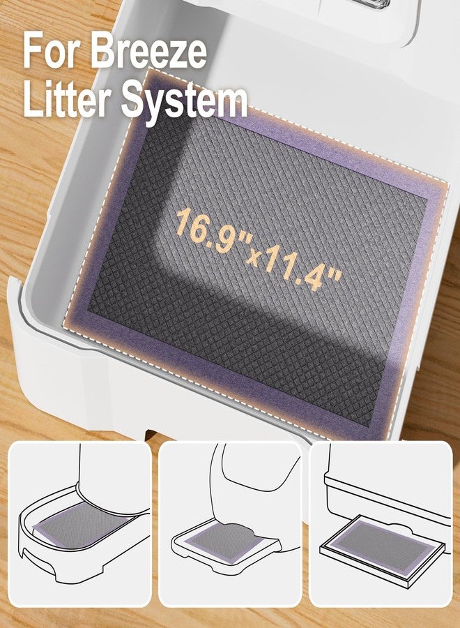 Gardner Pet Cat Pad Refills for Litter Box, 16.9"x11.4" Odor Control Cat Pee Pads with Activated Carbon for Breeze Litter System(50Counts/Purple) - Image 4