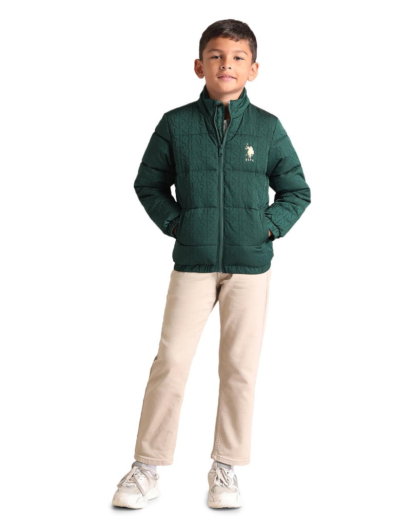 U.S. Polo Assn. Kids Regular fit Polyester Hooded Jackets (UKJCK0267_Green_2-3Y) - Image 1