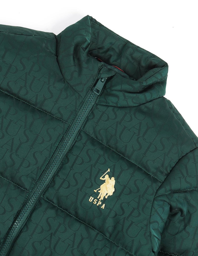 U.S. Polo Assn. Kids Regular fit Polyester Hooded Jackets (UKJCK0267_Green_2-3Y) - Image 2